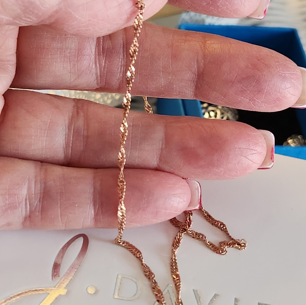 18" rose gold filled Singapore chain